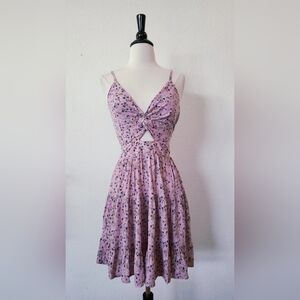 Pink Floral Tie-Front Sundress